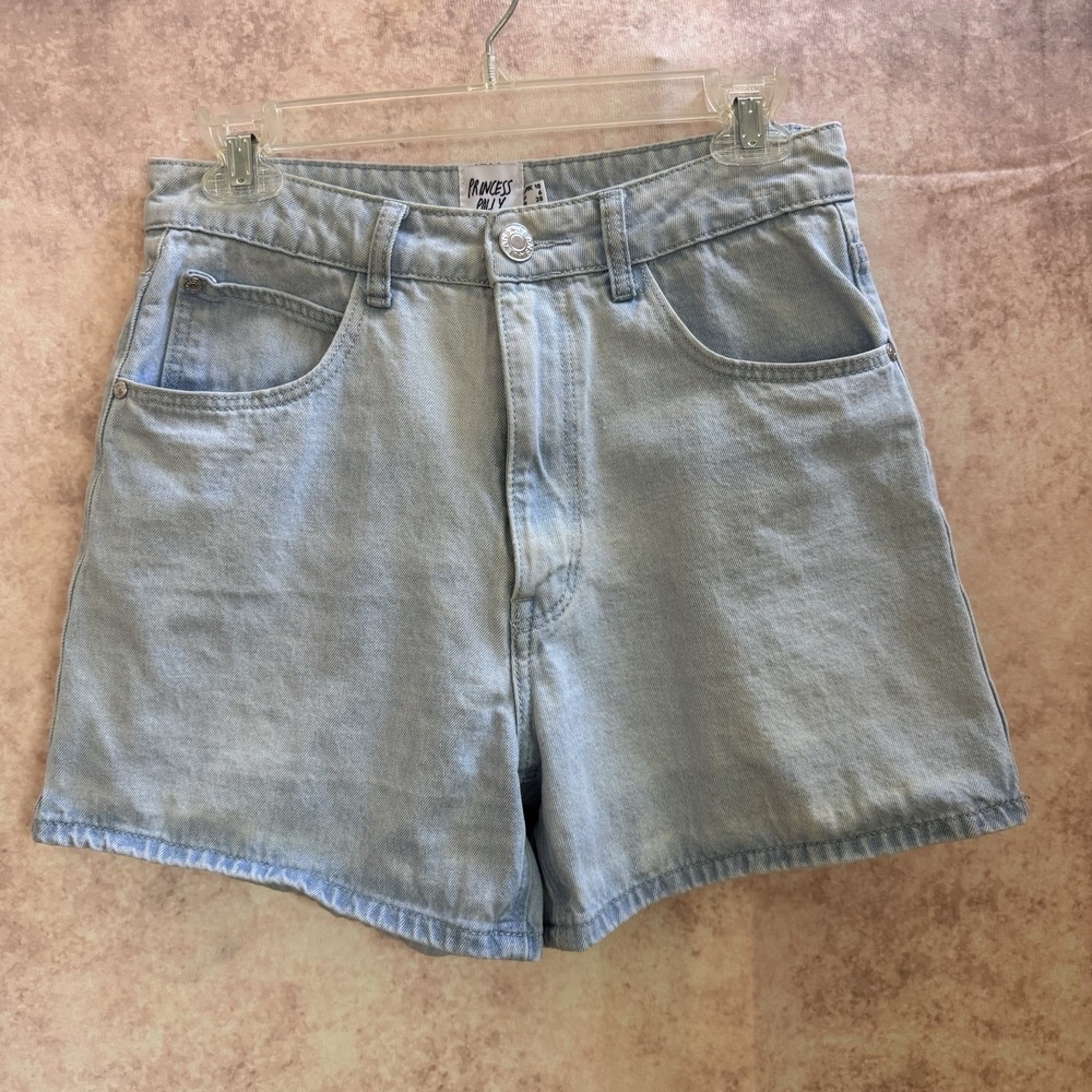 Princess Polly Denim Jean Shorts US Size 6 Light Wash High Waisted‎